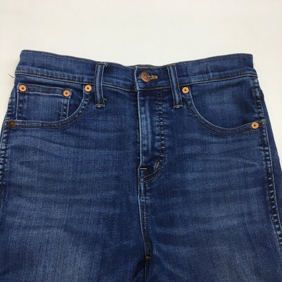 MADEWELL Med Wash 10" High Rise 5 Pocket Logo Hardware Skinny Jeans - Picture 5 of 12